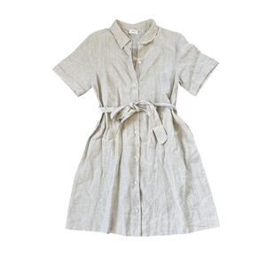 Aritzia Wilfred Eleta Linen Mini Dress Natural Ecru